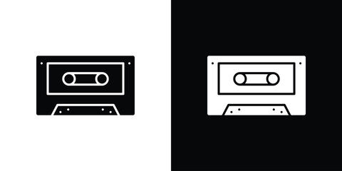 Fototapeta premium Cassette tape icon Symbol, logo illustration. Vector graphics for web.
