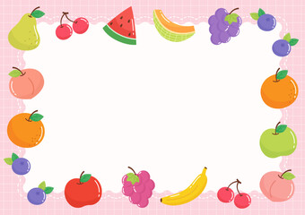 cute mixed fruit party frame 2