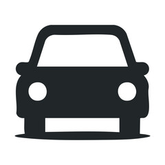 Minimalist black car icon design on white background for transportation apps