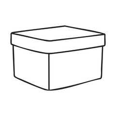 Simple black and white line art of a closed rectangular box