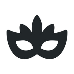 Black carnival mask icon on white background
