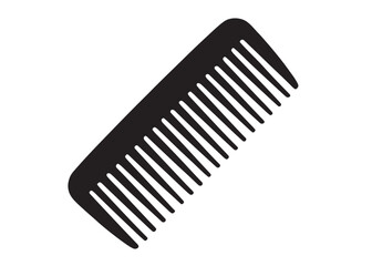 hair comb logo silhouette vector, comb logo icon vector design, hair brush vector logo silhouette illustration, black hair cutting comb logo vector silhouette on white background