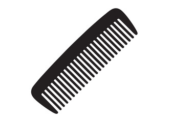 hair comb logo silhouette vector, comb logo icon vector design, hair brush vector logo silhouette illustration, black hair cutting comb logo vector silhouette on white background