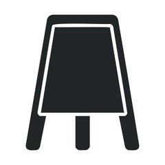 Minimalist black and white stool icon on white background