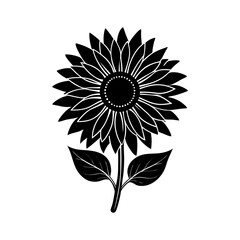 sunflower with bright yellow petals vector art