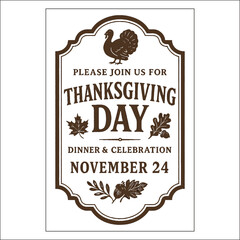 Obraz premium Thanksgiving Day Invitation Card Design