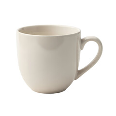 Simple cream ceramic coffee mug closeup