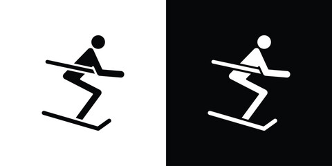 Skiing icon Symbol, logo illustration. Vector graphics for web.