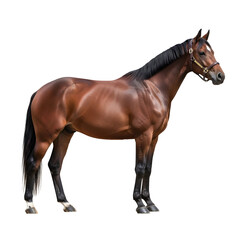 Obraz premium Elegant chestnut horse on black background