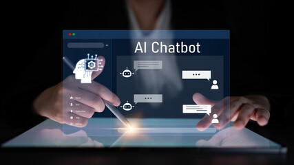 AI chatbot interface facilitates communication, chatbot, and AI interaction for automated user support and information exchange Latch