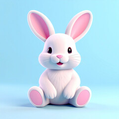 Fototapeta premium easter bunny with pink ribbon