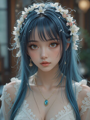 Low resolution pixelated image and high resolution image