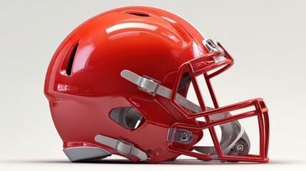 Side view of red football helmet
