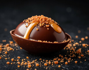 Chocolate egg with caramel filling