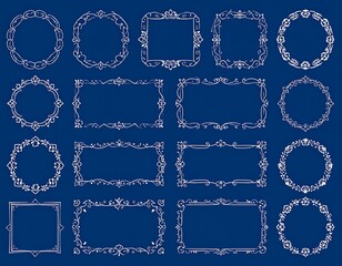 Collection of decorative frames in various shapes