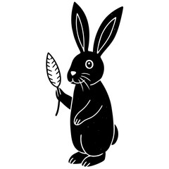 Naklejka premium Rabbit with Carrot Vector Illustration – Cute Animal Design for Pet Lovers 