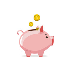Obraz premium Piggy bank flat vector illustration