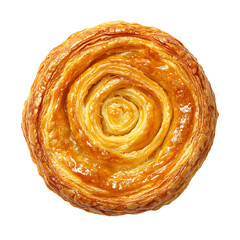 Fototapeta premium Golden Spiral Pastry with Flaky Layers