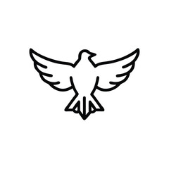 Minimalist line art icon a bird with outstretched wings eagle falcon