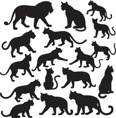 Tropical Animal Silhouettes Set  Exotic Rainforest Icons