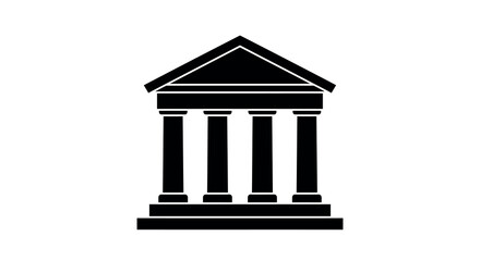 Obraz premium Classic bank architecture icon in monochrome style