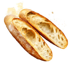 Freshly Baked Baguettes with Crusty Exterior and Soft Interior