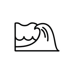 Outline a breaking tsunami wave on water ocean