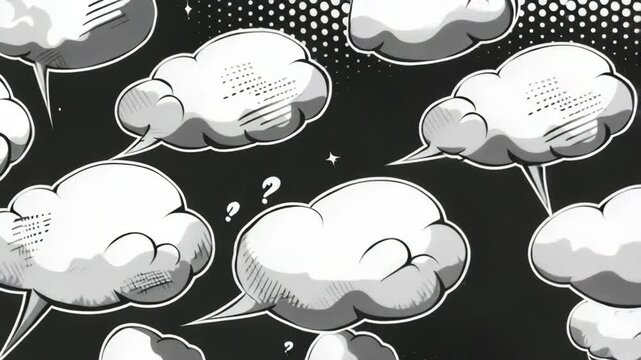 A collection of clouds in various shapes and sizes