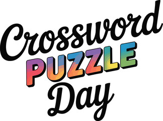 Obraz premium Crossword Puzzle Day colorful lettering text