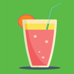 Colorful Fruit Smoothie in Glass Vector Illustration for Design Projects