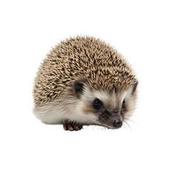 Obraz premium Cute hedgehog isolated on black background