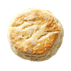 Golden-brown flaky biscuit with a slightly cracked surface