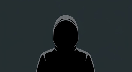 Mysterious silhouette of an unknown person wearing a hoodie, symbolizing anonymity and cybersecurity