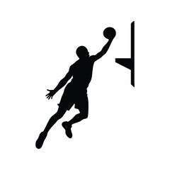A male basketball player silhouette vector illustration