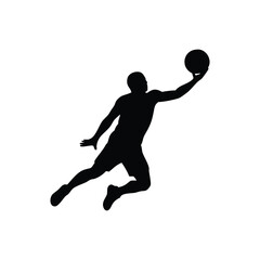 A male basketball player silhouette vector art illustration