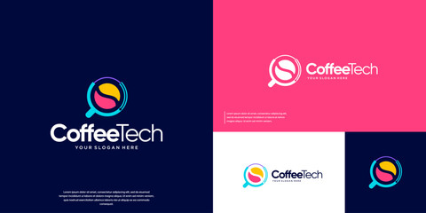 abstract logo of coffee beans and a cup, fresh energy, graphic design inspiration.