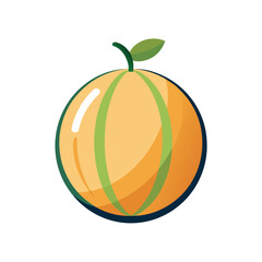 Ambrosia Melon Fruit Vector Icon Illustration