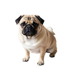 Obraz premium Isolated pug dog with a serious face