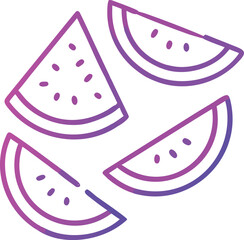 Watermelon Slices Set Colorful Summer Fruit Graphic Collection