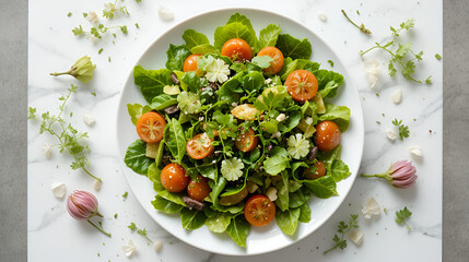salade verte sur fond blanc