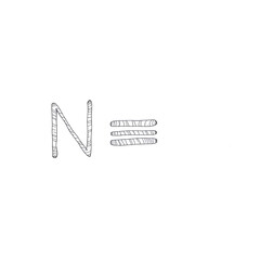 Not equal to symbol doodle