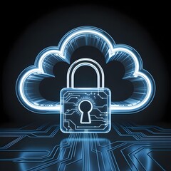 Modern illustration of a secure cloud storage system