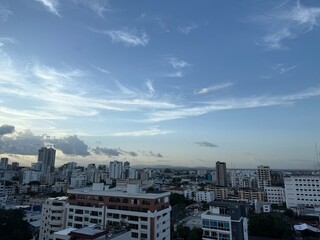 view of the city and mountains. Santo Domingo, Dominican Republic 