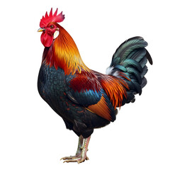 Fototapeta premium Majestic rooster with vibrant plumage display