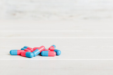 Collection Of Various Medical Tablets And Pills. Assorted pharmaceutical medicine pills, tablets...