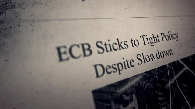 ECB Sticks to Tight Policy Despite Slowdown Newspaper Style Headline Titles