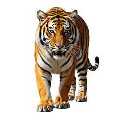 Obraz premium Majestic tiger prowling isolated black background