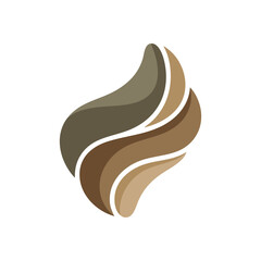 Abstract Earthy Swirl Design. This elegant icon presents flowing, natural forms in a palette of warm, neutral shades. It evokes a feeling of organic movement and serene balance.