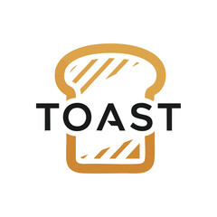 Toasted Bread Graphic. A minimalist digital artwork showcasing a golden brown baked slice featuring the word 'TOAST'. This modern illustration embodies simple, warm morning goodness.