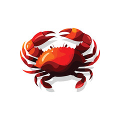 Vivid Coastal Crab Artwork. This striking ocean crustacean emblem features bright hues against a dark background, representing strength and resilience of the deep sea.